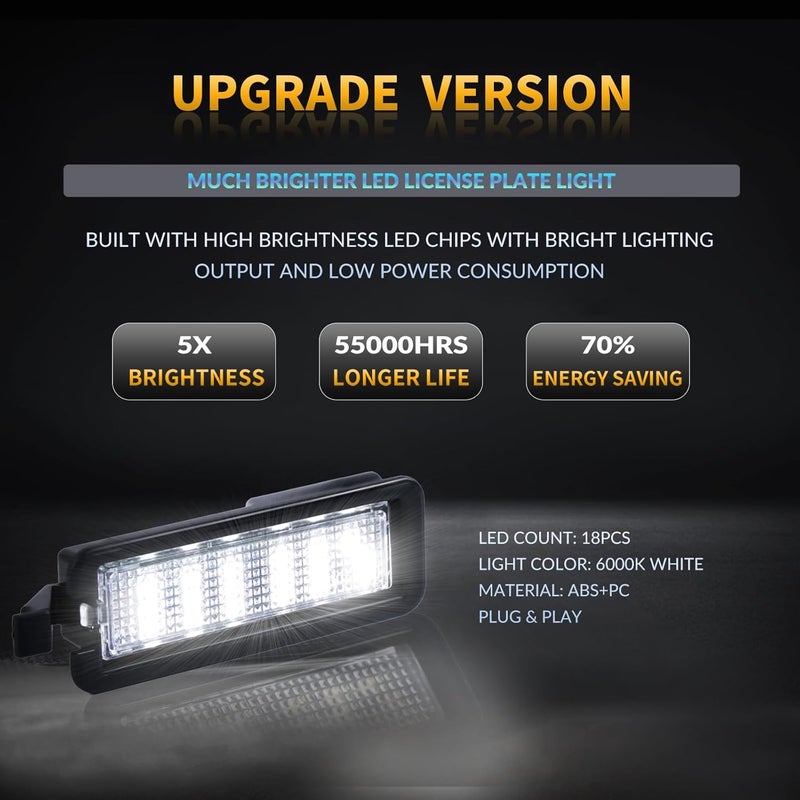 DERMOKA ضوء لوحة الترخيص LED لسيارات دودج تشارجر وتشالنجر وكرايسلر 300 وباسيفيكا وجيب كومباس 2015-2022، 6000K أبيض 1 قطعة - Image 2